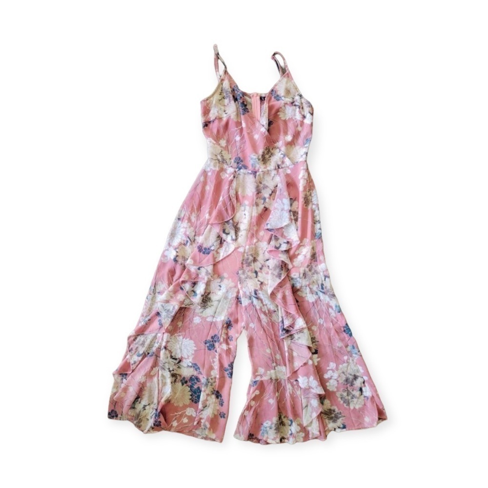 Shein jumper XS pink flowers ruffles